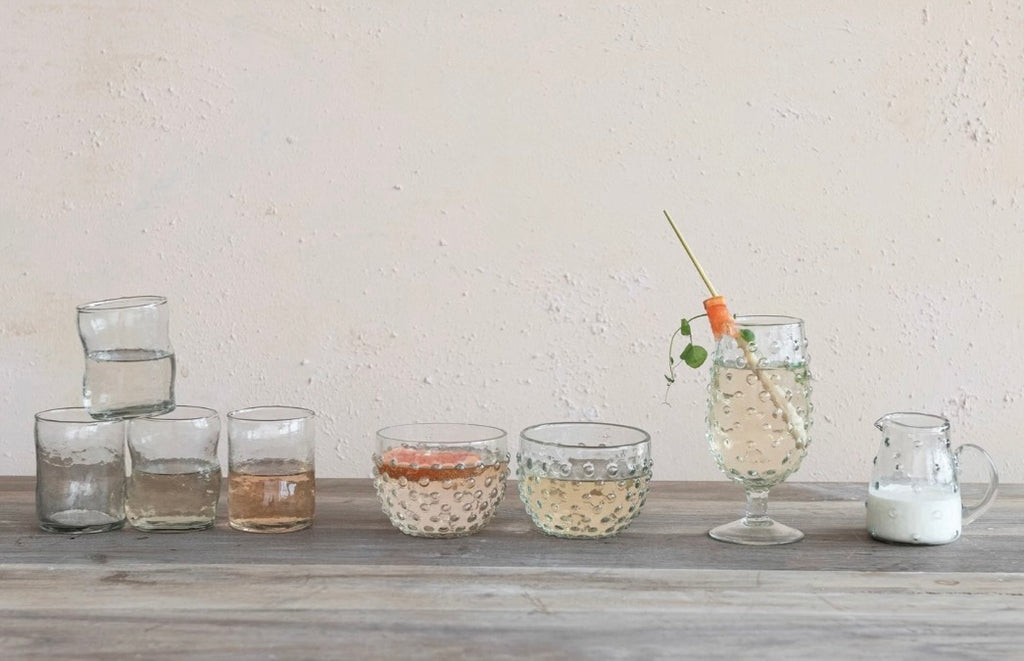 Hobnail Stemmed Drinking Glass