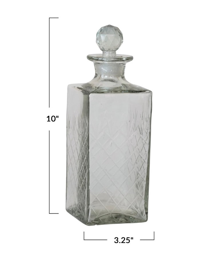 Etched Glass Decanter