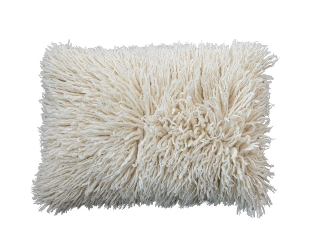New Zealand Wool Shag Lumbar Pillow