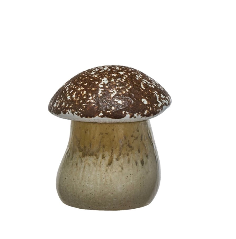 Stoneware Mushroom Canister:  Small