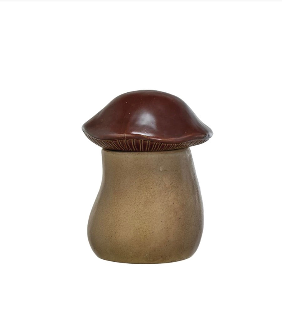 Stoneware Mushroom Canister: Large