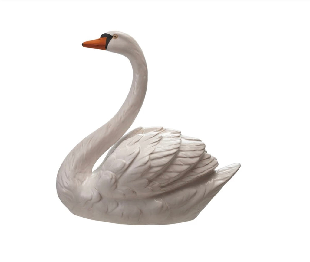Large Stoneware Swan