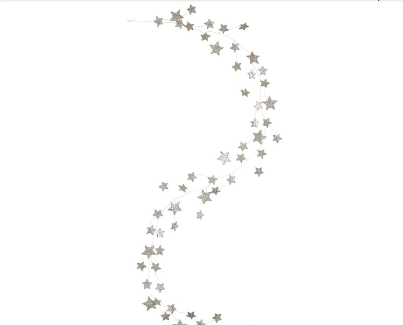 Star Glitter Garland:  silver