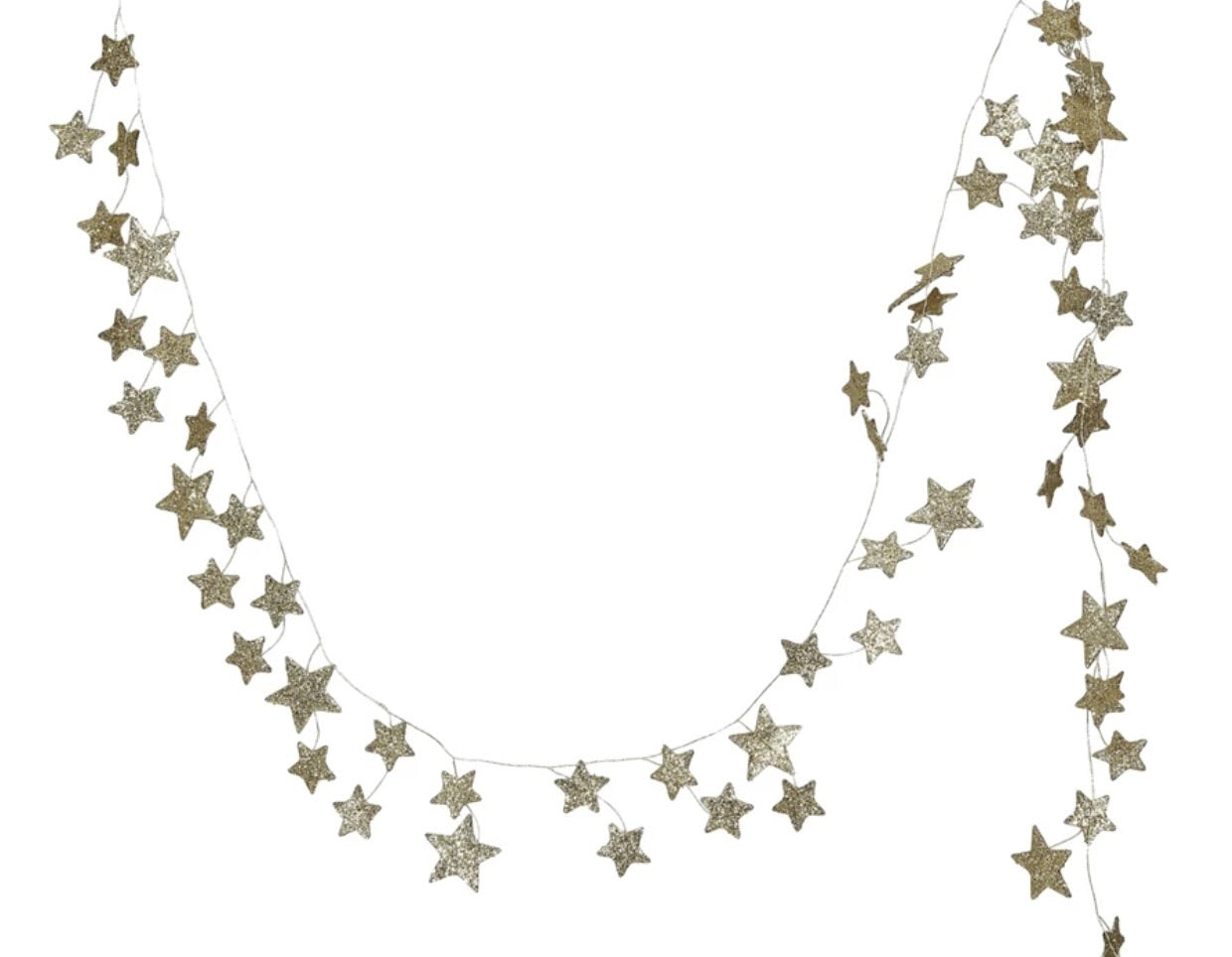Glitter star garland:  gold