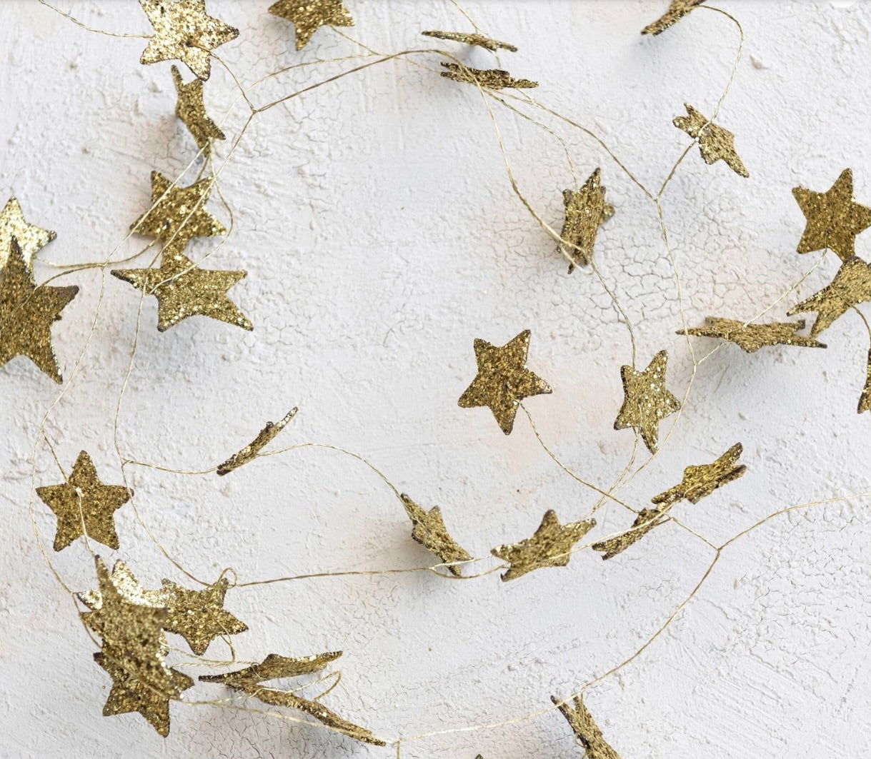 Glitter star garland:  gold