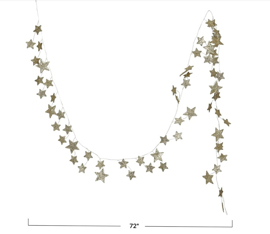 Glitter star garland:  gold