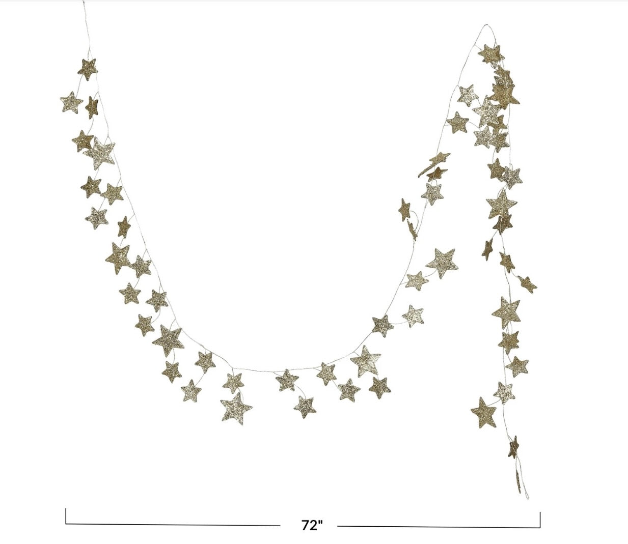 Glitter star garland:  gold