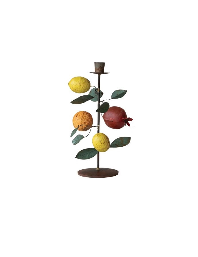 Toleware fruit candle holder
