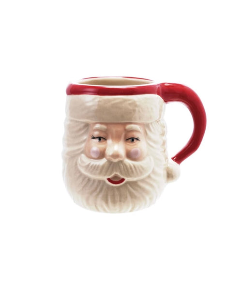 14 oz. Hand-Painted Stoneware Santa Mug