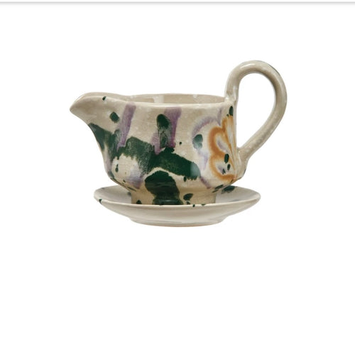 Abstract Creamer & Saucer