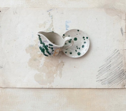 Abstract Creamer & Saucer