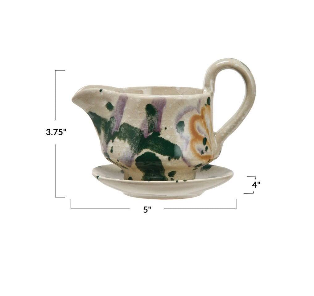 Abstract Creamer & Saucer