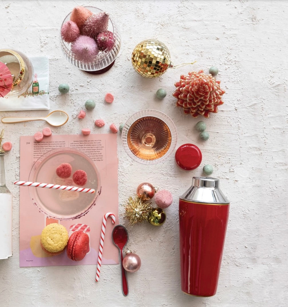 Glass Candy Cane Stir Sticks Set of 6