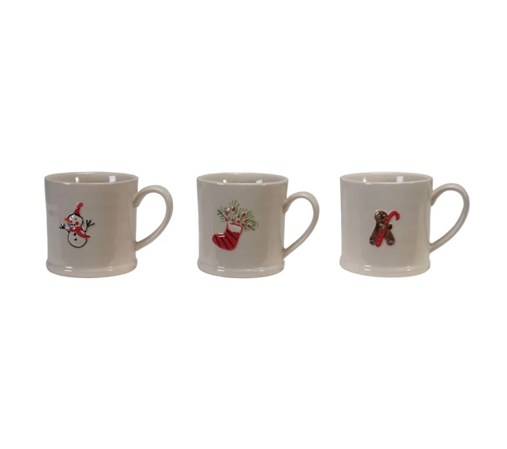 Stoneware holiday icon mug