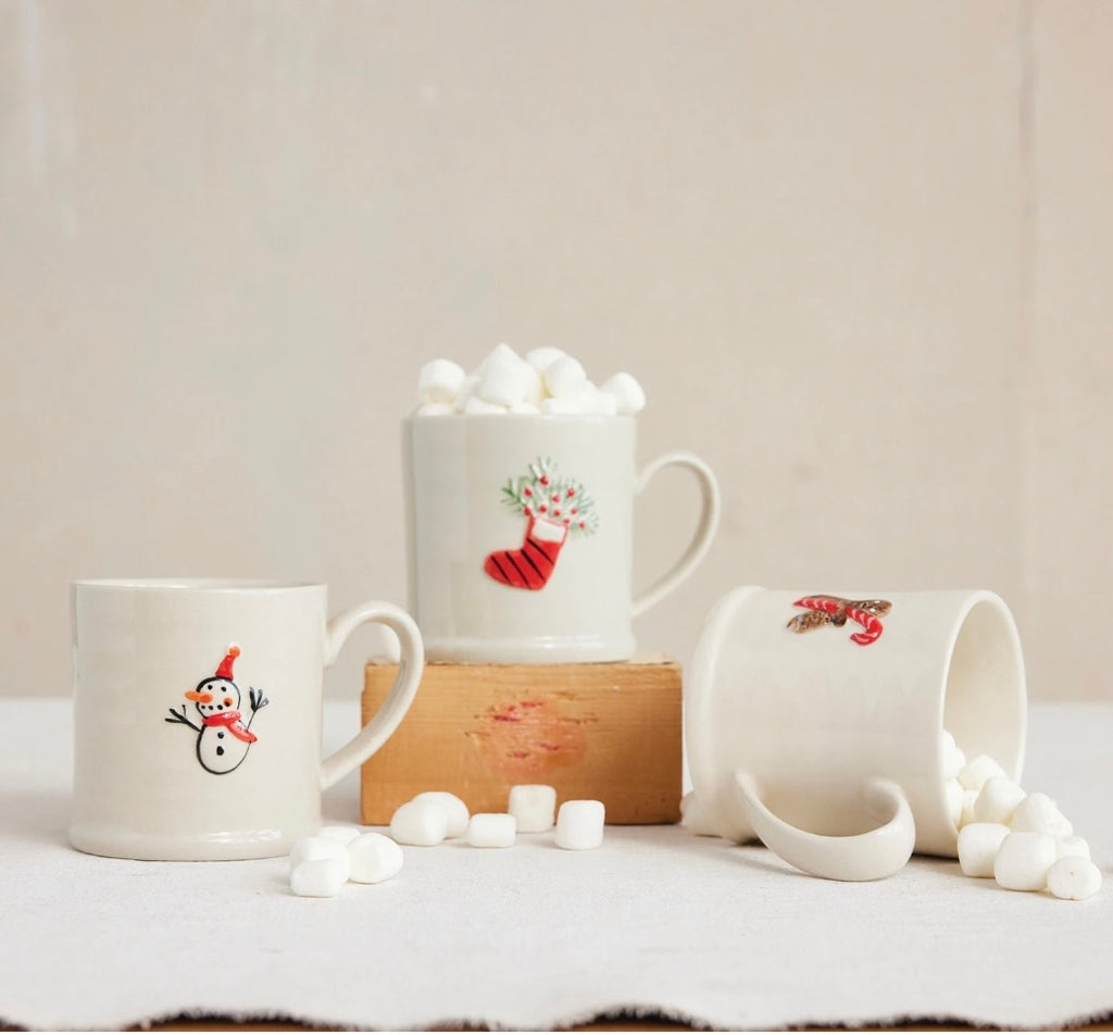 Stoneware holiday icon mug