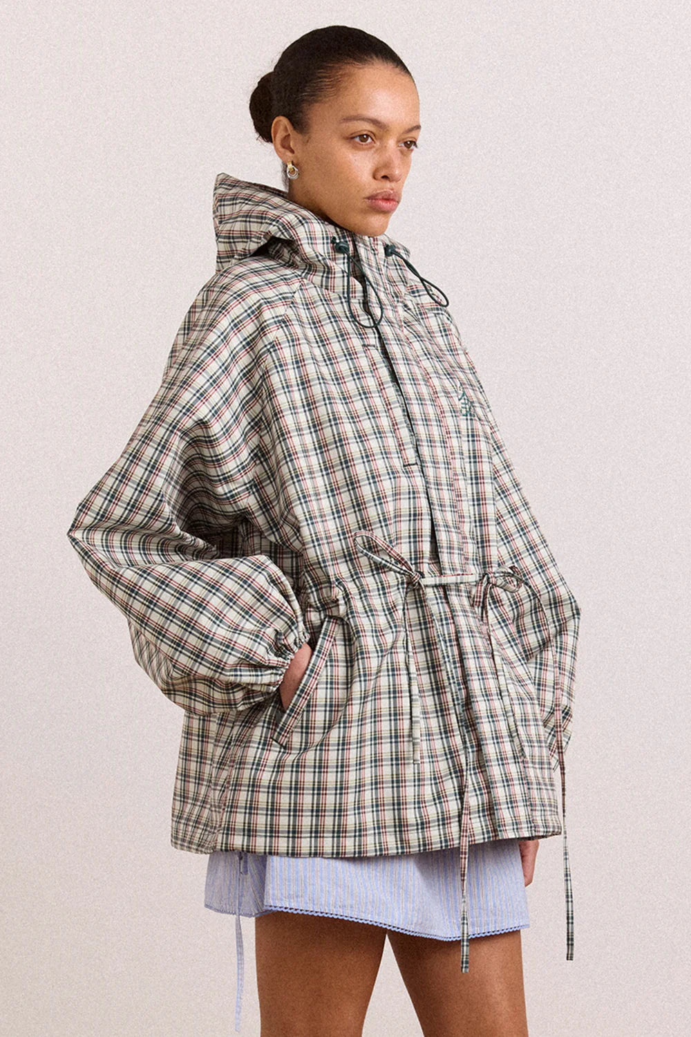 DAMSON MADDER Liu Raincoat - Elderberry Check