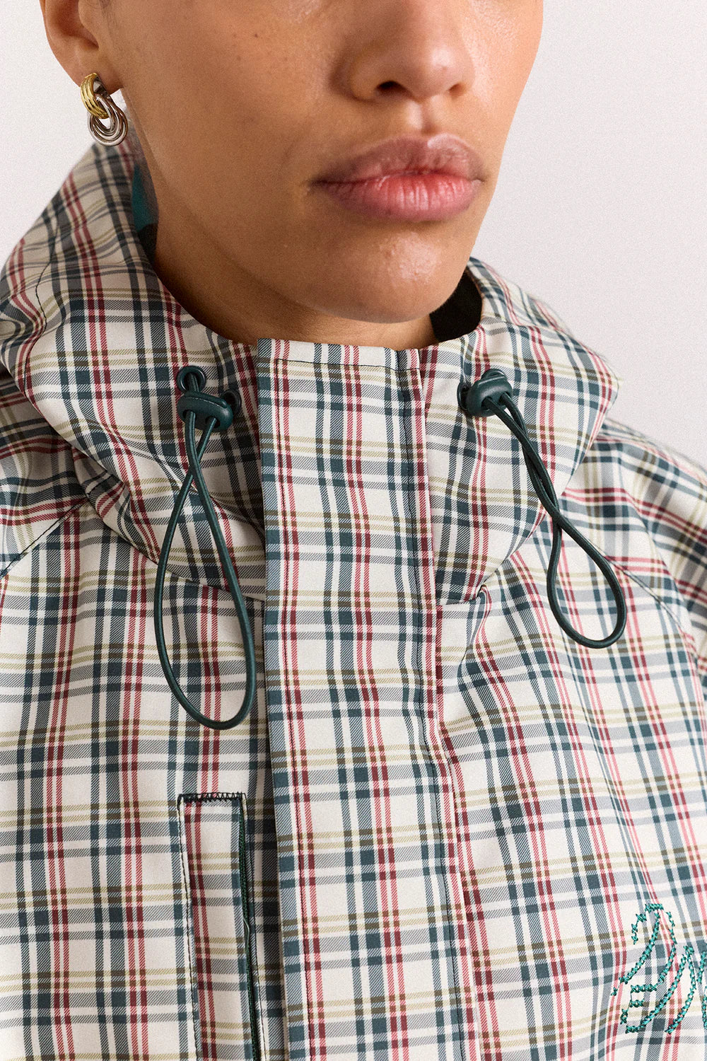 DAMSON MADDER Liu Raincoat - Elderberry Check