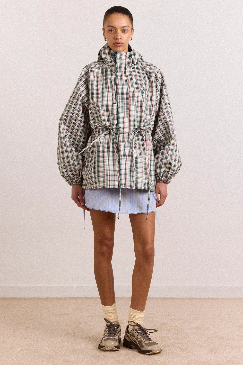 DAMSON MADDER Liu Raincoat - Elderberry Check