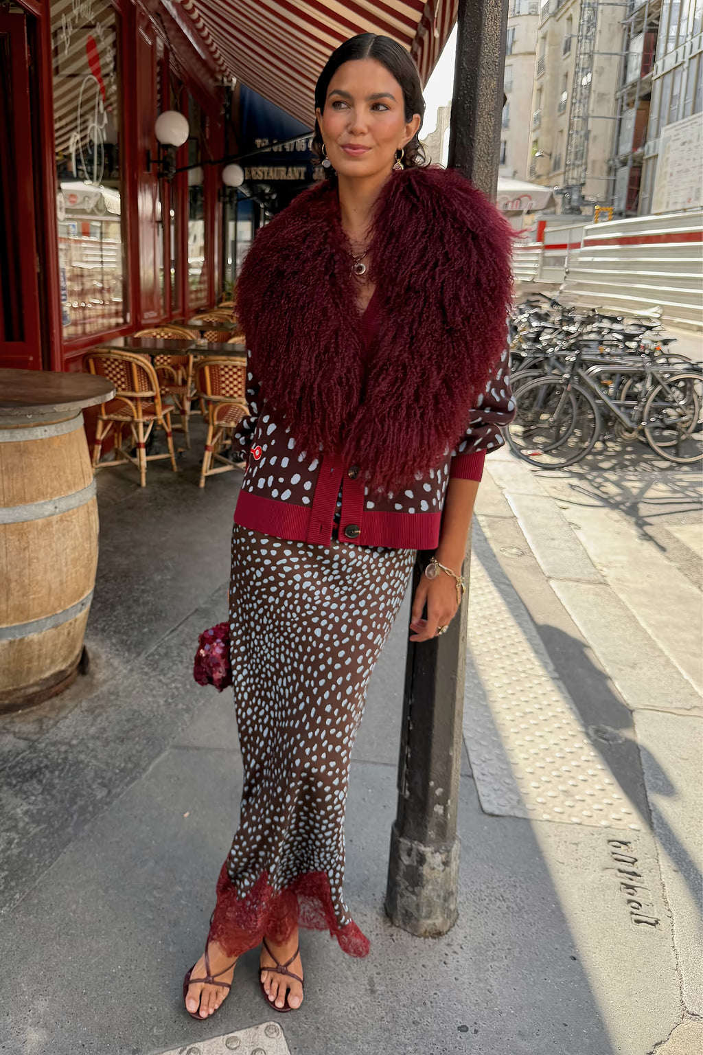 NEVER FULLY DRESSED Chocolate Deer Midi Maeva Skirt