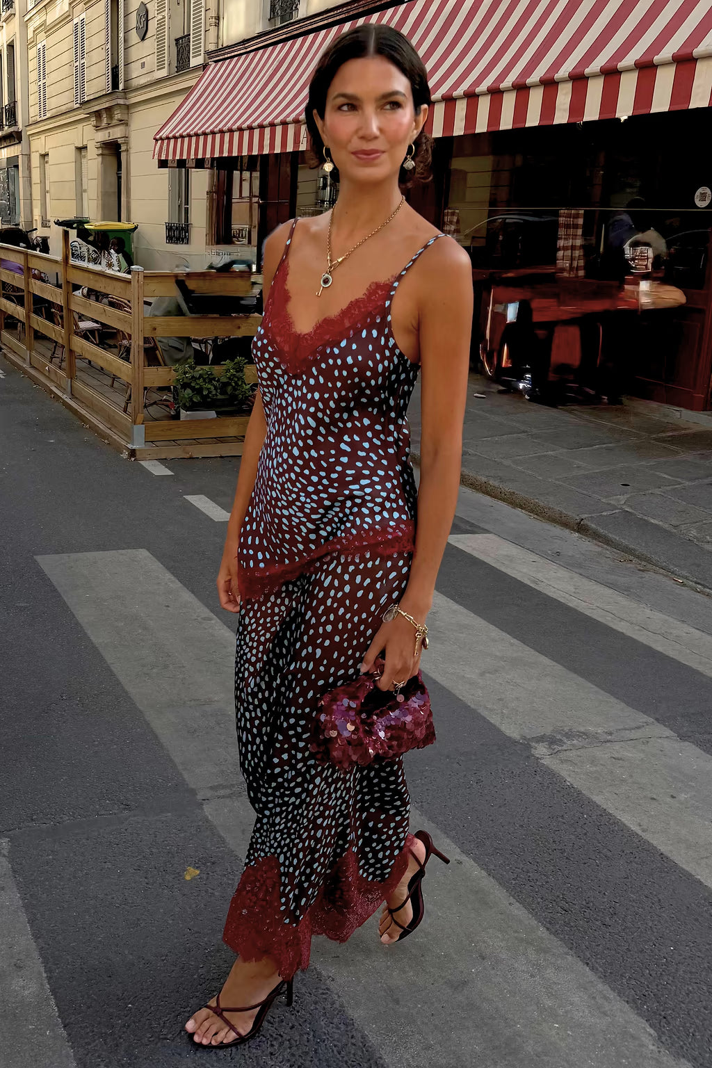 NEVER FULLY DRESSED Chocolate Deer Midi Maeva Skirt