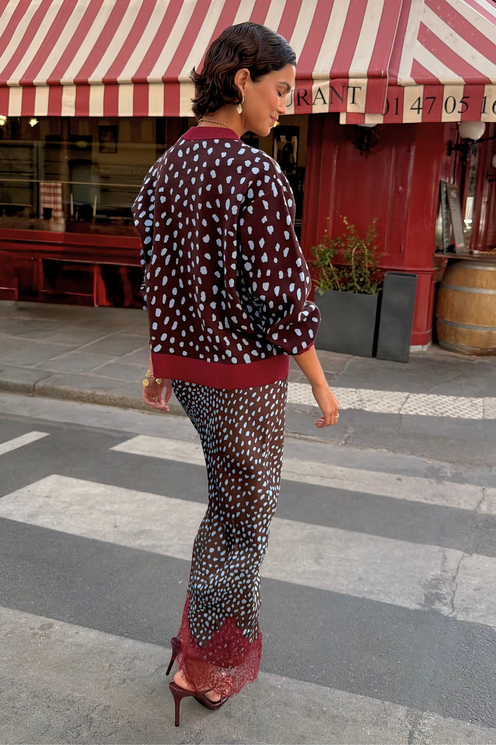 NEVER FULLY DRESSED Chocolate Deer Midi Maeva Skirt