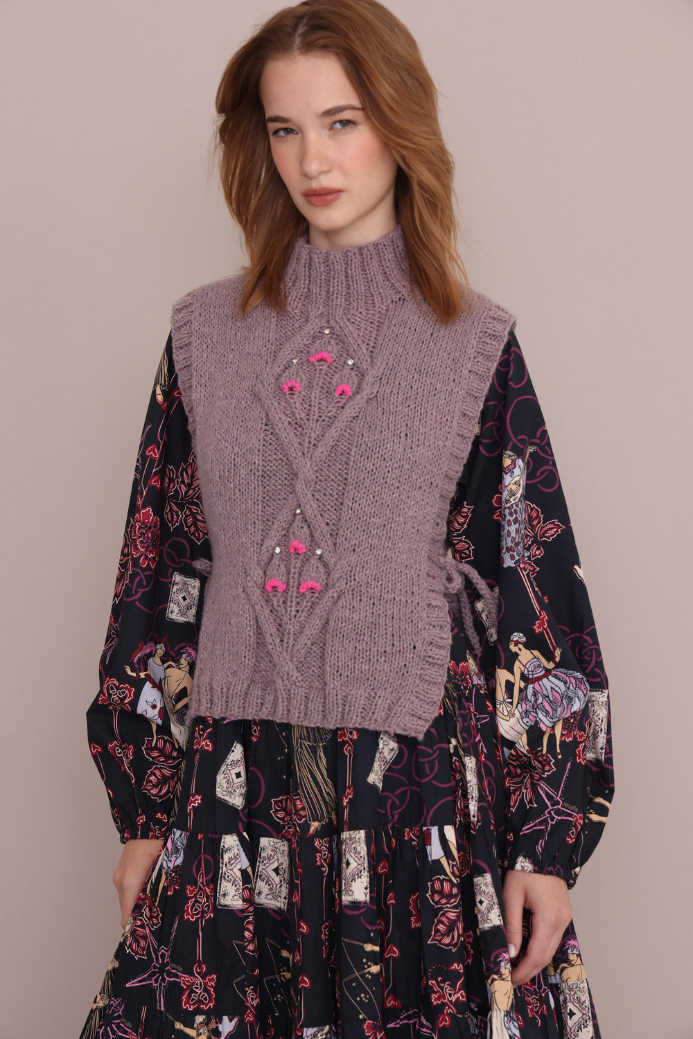 Moulin Sweater Vest - Mauve
