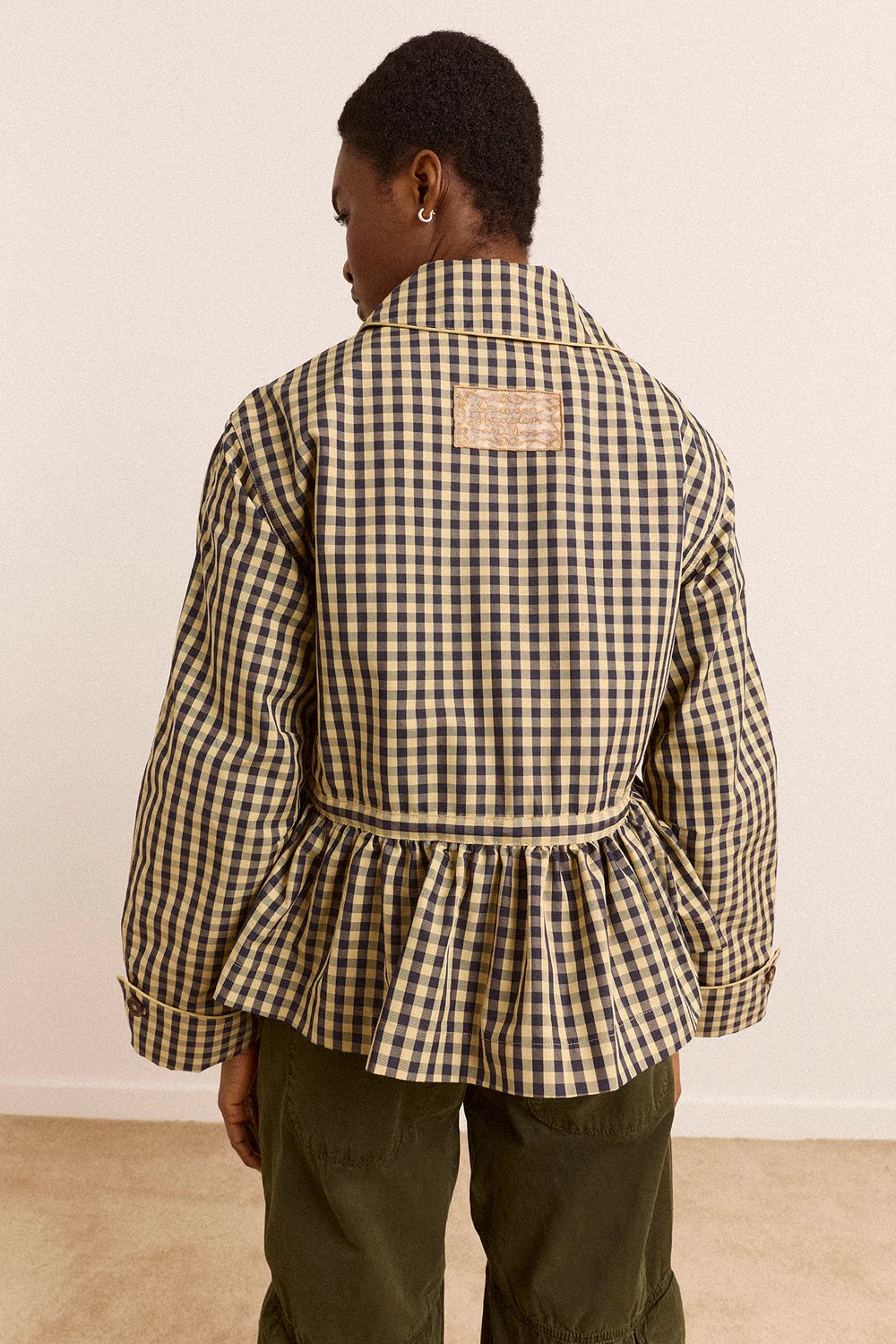 DAMSON MADDER Myrtle Trench Coat - Navy Gingham