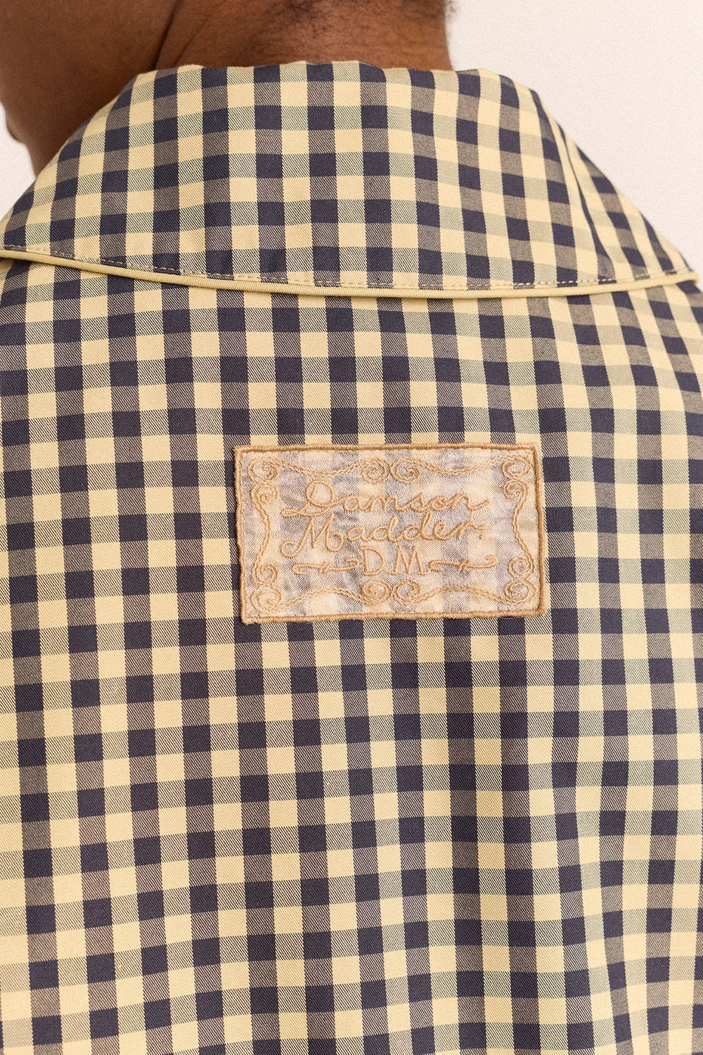 DAMSON MADDER Myrtle Trench Coat - Navy Gingham