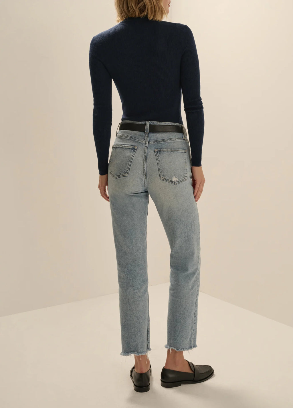 FAVORITE DAUGHTER THE AMELIA LONG SLEEVE TOP - NAVY