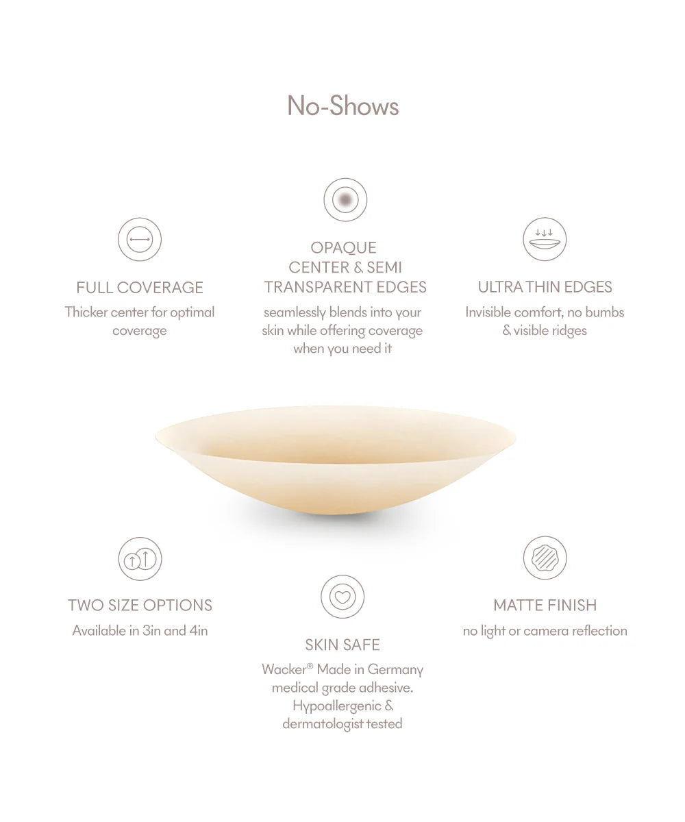 NOOD NO SHOW REUSABLE NIPPLE COVERS 3"