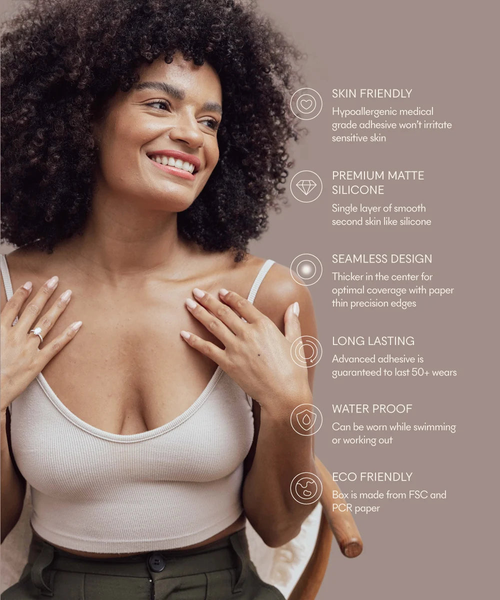NOOD NO SHOW REUSABLE NIPPLE COVERS 3"