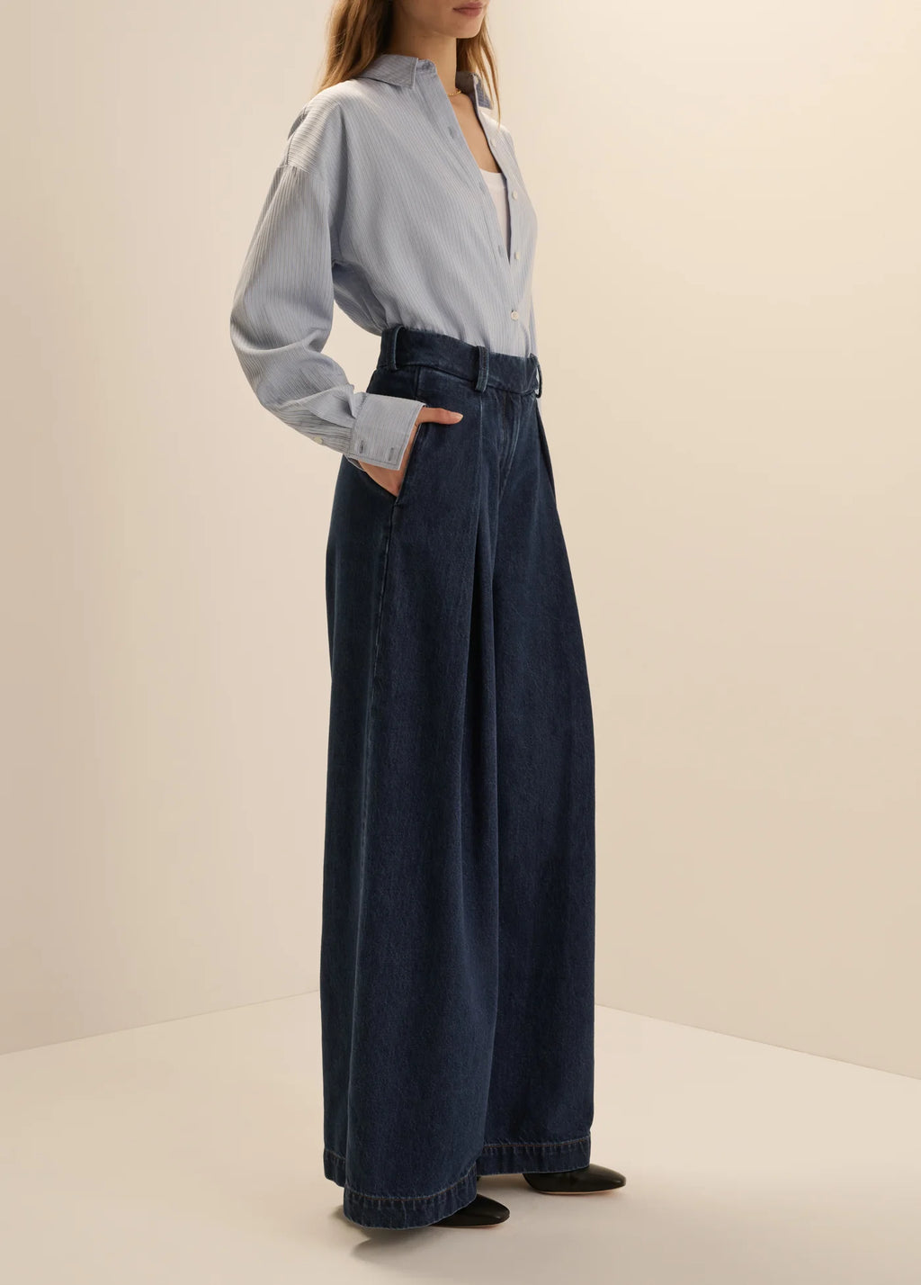 FAVORITE DAUGHTER DENIM PLEATS FOR DAYS PANT