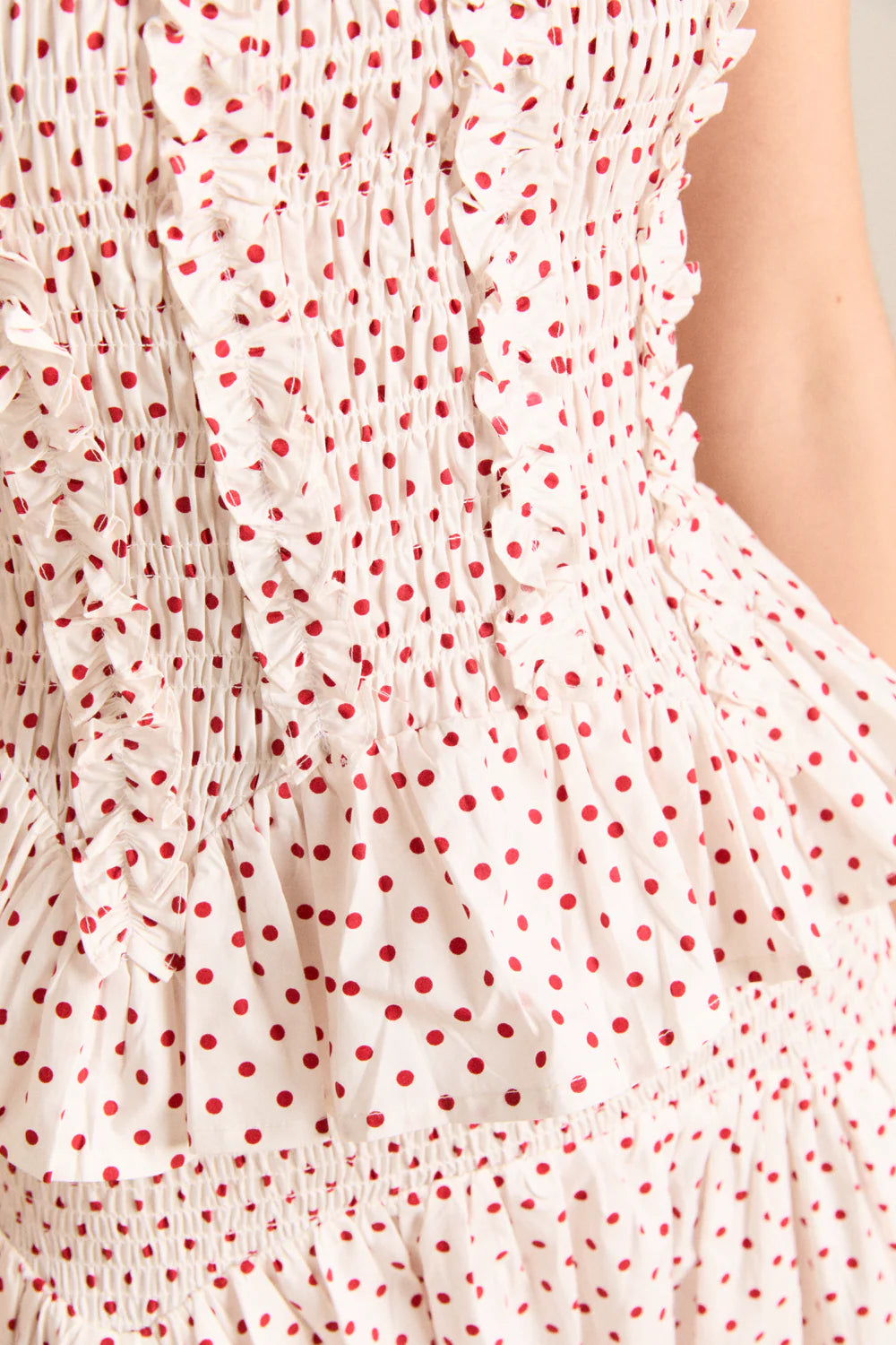 DAMSON MADDER Raphi Cami - Off White And Red Spot