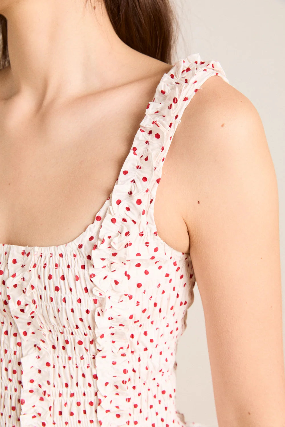 DAMSON MADDER Raphi Cami - Off White And Red Spot