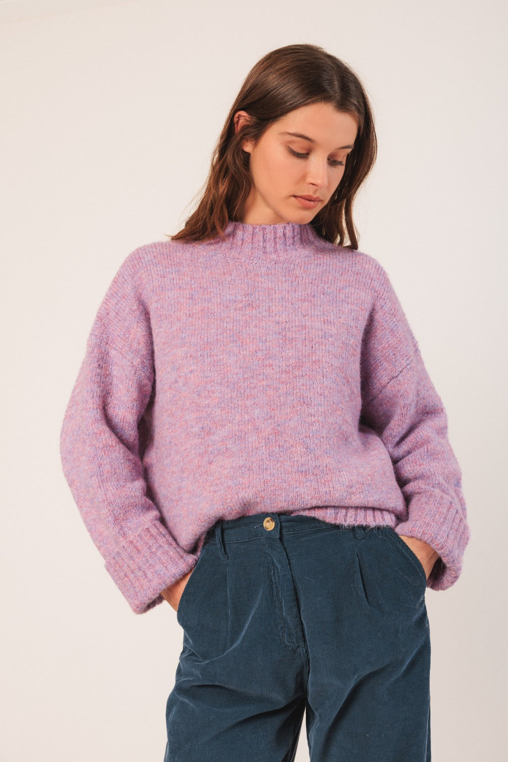 LAVENDER MOCKNECK SWEATER