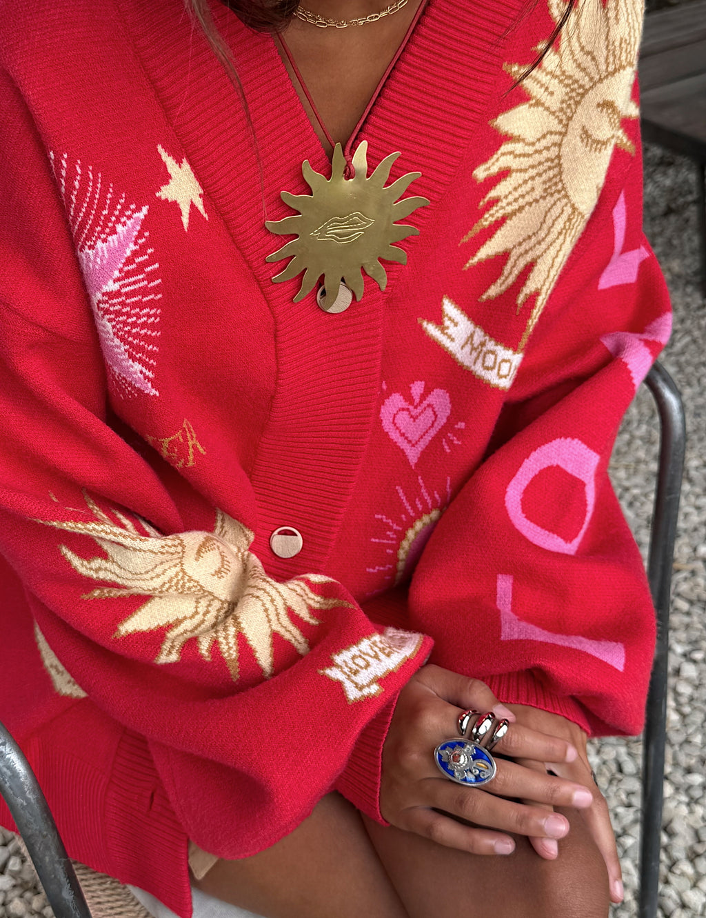 Never Fully Dressed Mystical Cardigan:  Red