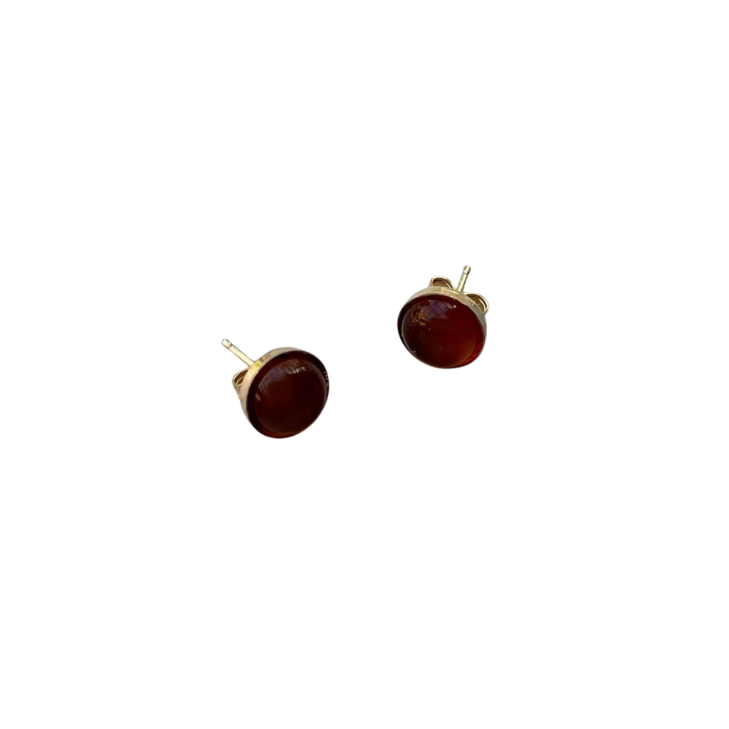 Carnelian stone stud earrings