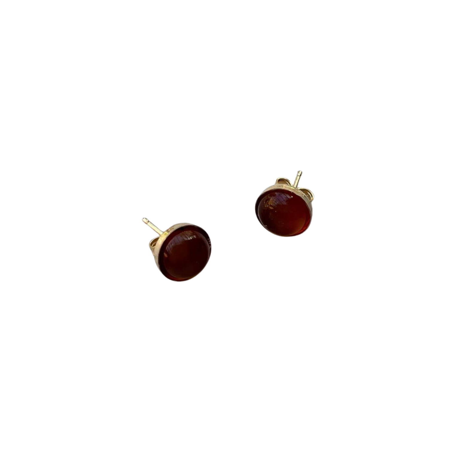 Carnelian stone stud earrings