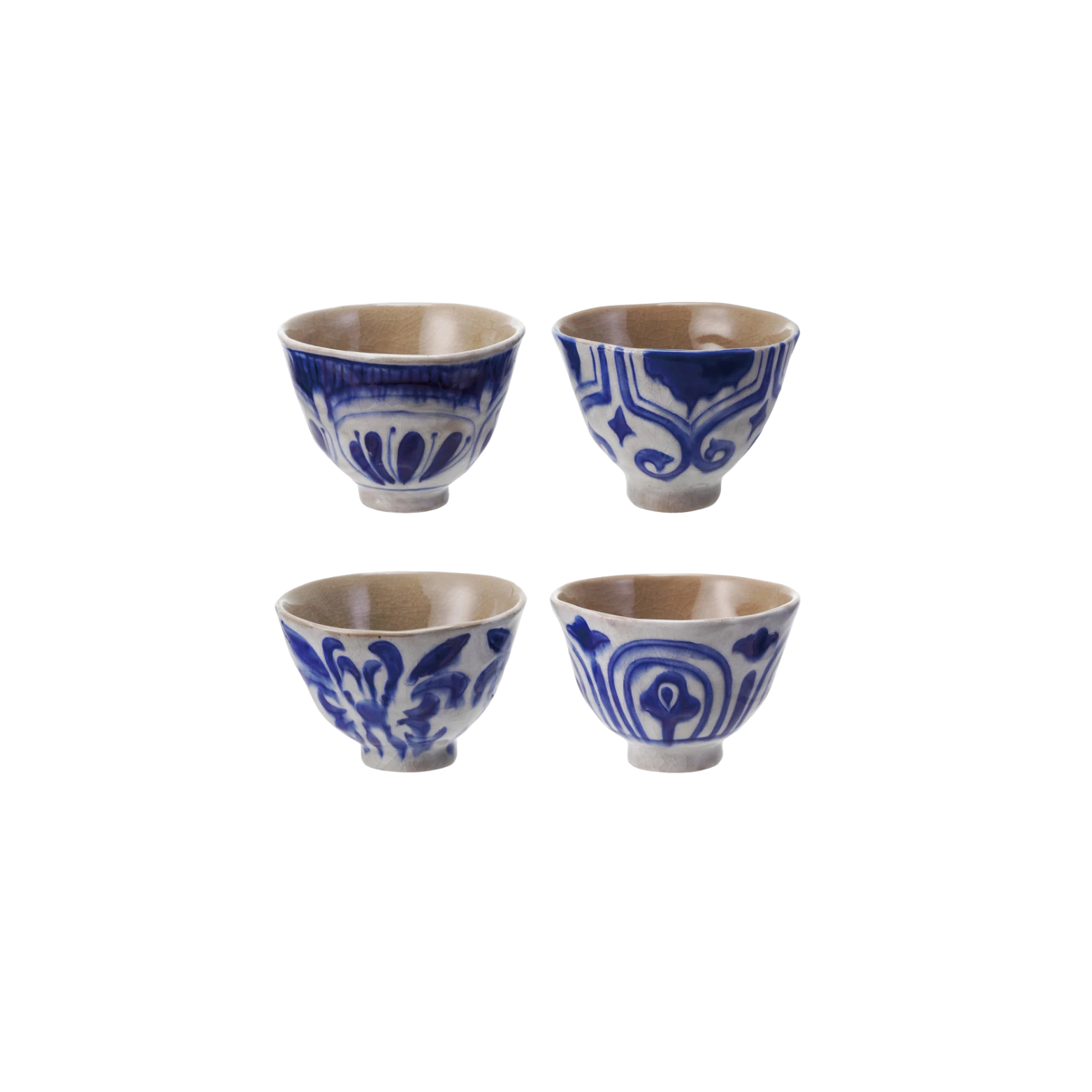 Blue and White Crackle Stoneware Bowl