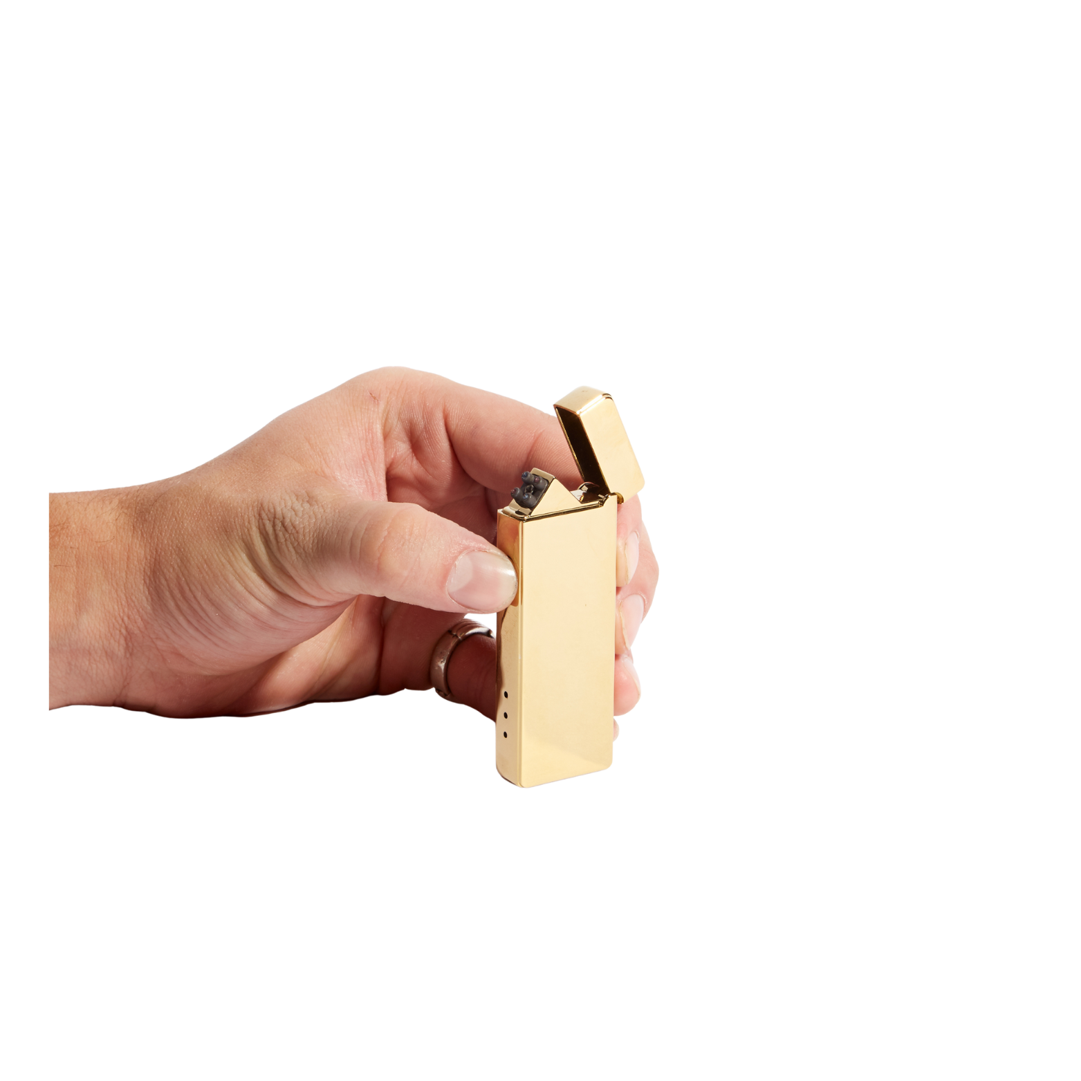 Rechargeable USB Arc Lighter:  Gold Metallic