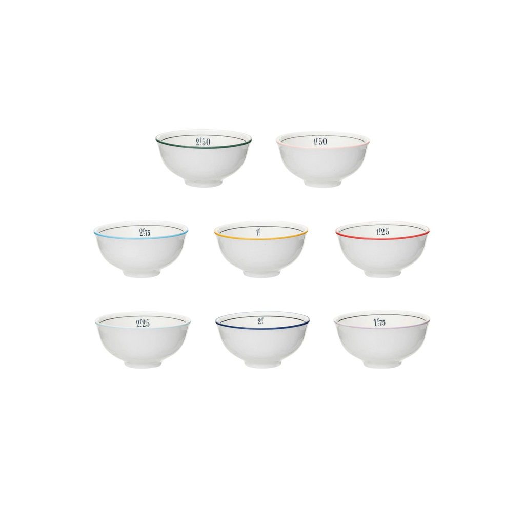 Stoneware Café Bowl with Colored Rim