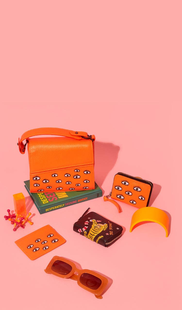Anastasio Micro Crossbody Handbag: Orange Leather