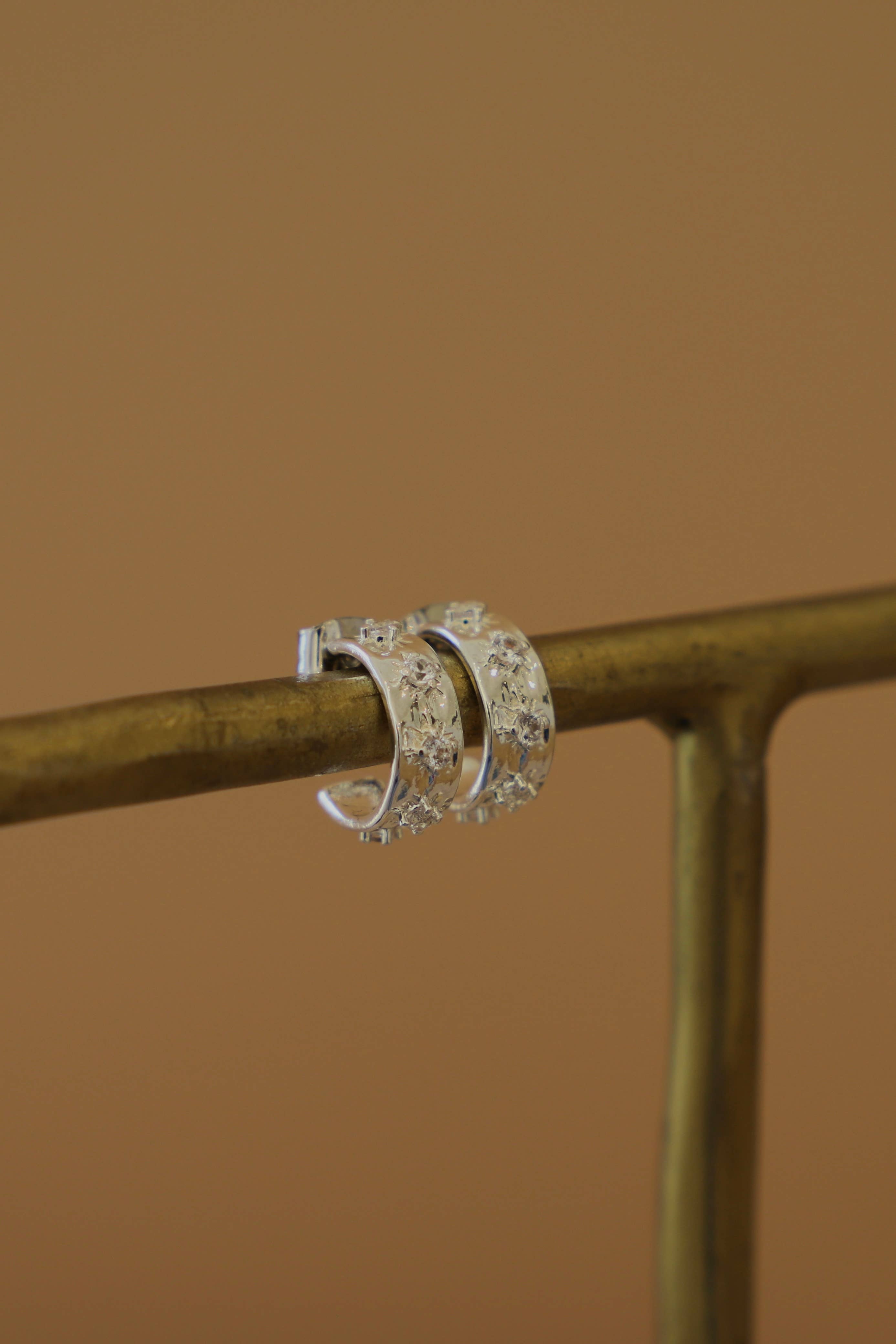 STAR THICK HOOPS: silver