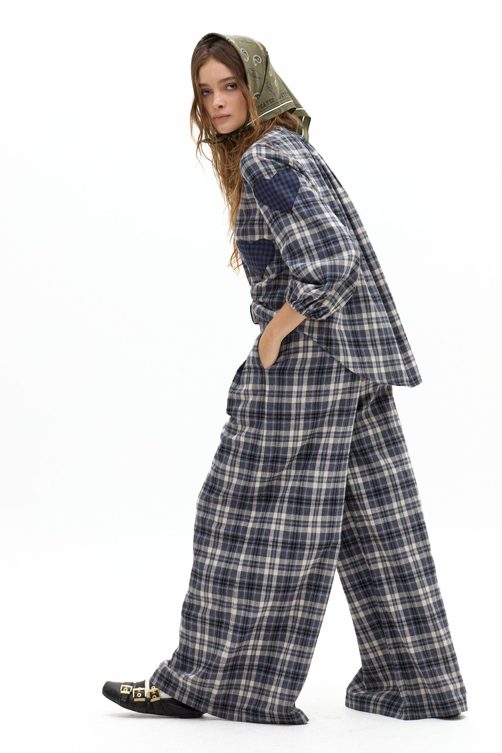 Super Culotte Cotton Twill Pants - Pascal Checks