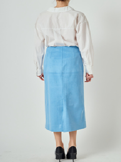 Faux Suede Midi Skirt