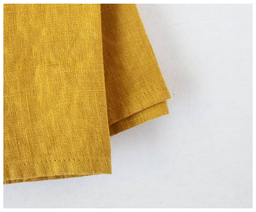 Mustard Linen Napkins - Set of 2