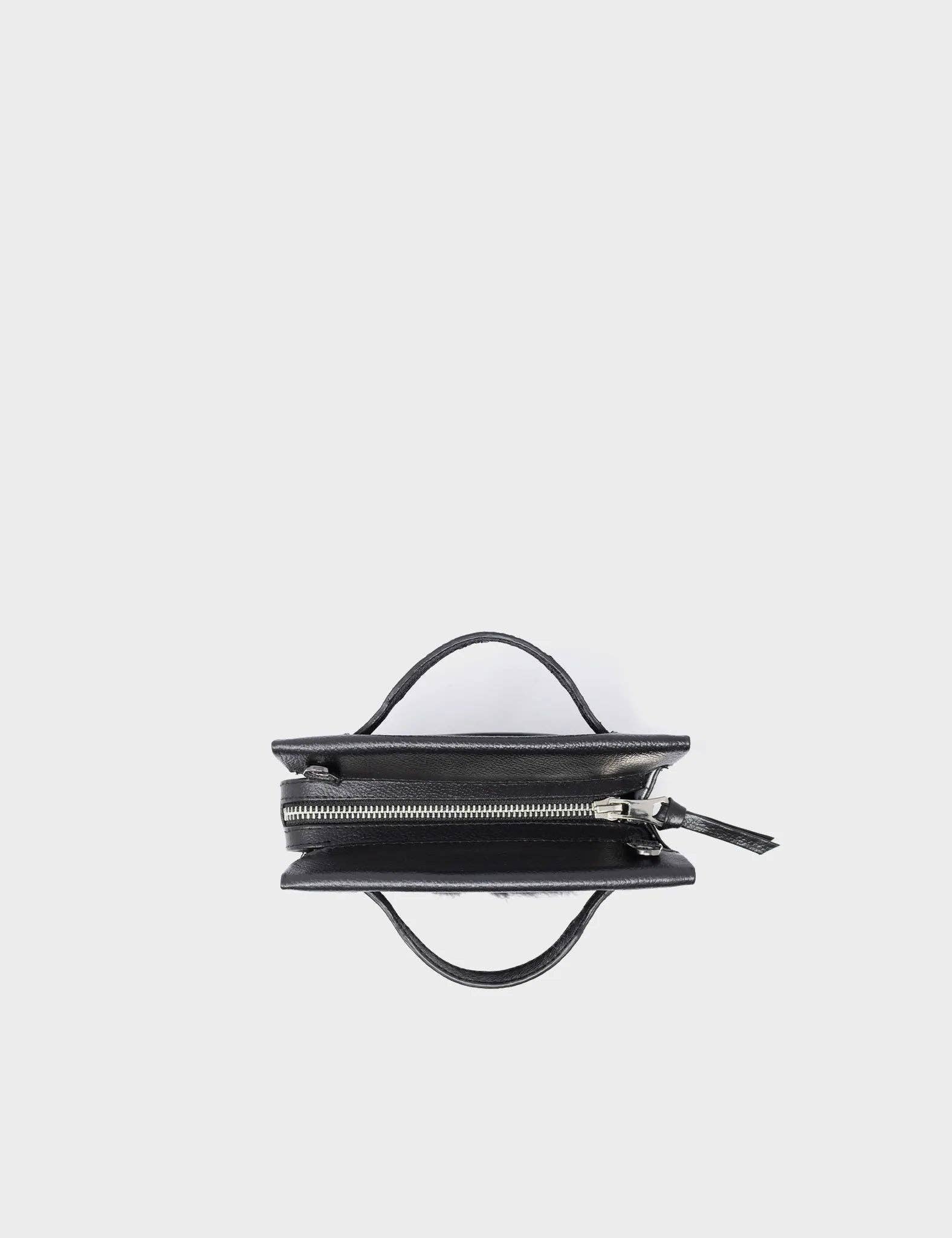 Vali Crossbody Micro Leather Bag:  Black