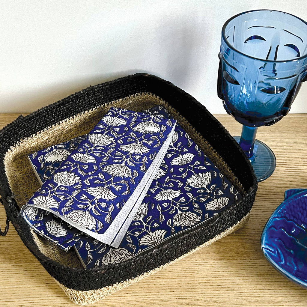 Face Stemmed Glass - Blue
