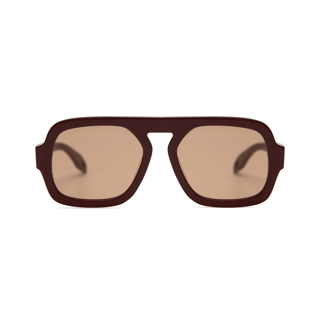 ELISA JOHNSON JANE SUNGLASSES IN DARK BROWN AMBER LENS