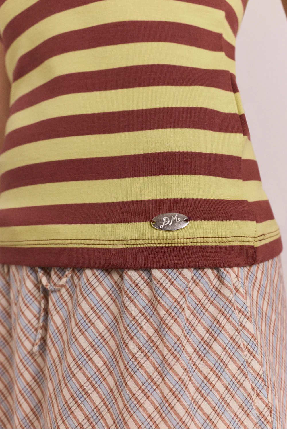 Damson Madder Avielle Tank - Green Stripe